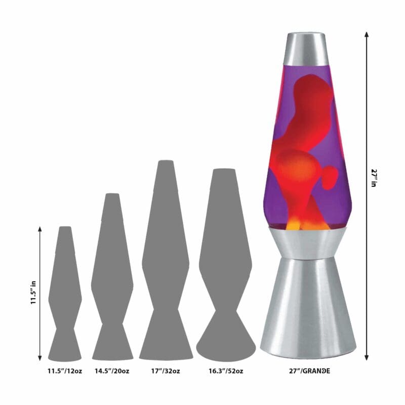 68250100US-LavaLamp-27-Yellow-and-Purple-Size-web 27” LAVA® Lamp Grande – Yellow/Purple/Silver Size Comparison